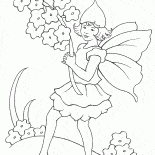 Muchacha del duende con un ramo