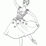 Bailarina en un vestido modesto