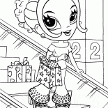 La niña en una tienda de ropa