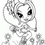 Chica con cuerda de saltar