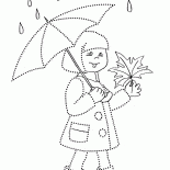 Chica bajo el paraguas