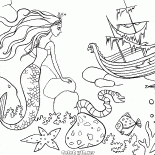 Sirena y Barco