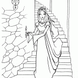 Princesa en un pasillo misterioso