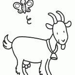 Cabra con una campana alrededor de su cuello