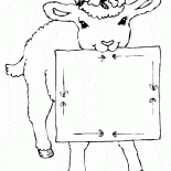 Cordero con una corona en su cabeza