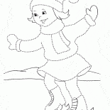 La muchacha está patinando