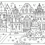 Decorado abeto en la plaza