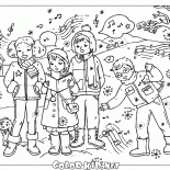 Los niños cantan villancicos