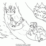 Deslizamiento de una colina de nieve