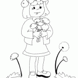 Muchacha con los dientes de león