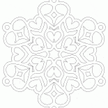 Copo de nieve con corazones