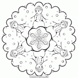 Copo de nieve con muñecos de nieve