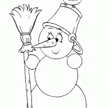 Muñeco de nieve y pájaro