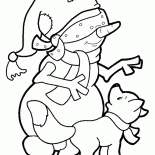 Muñeco de nieve y perro