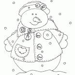 Muñeco de nieve en un abrigo
