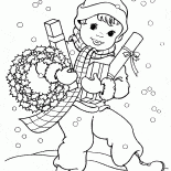 El muchacho recibido regalos