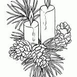 Velas de Navidad en una rama