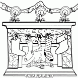 Medias de Navidad en la chimenea