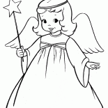 Chica en traje de ángel