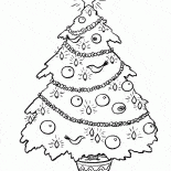 Árbol de Navidad y los juguetes que brillan intensamente