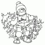 Muchacho con el árbol de Navidad