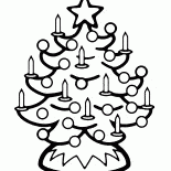 Las velas en el árbol de Navidad