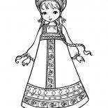 Chica en traje nacional