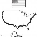 Mapa de América y la bandera