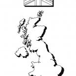 El mapa y la bandera de Inglaterra