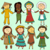 Niños en trajes tradicionales